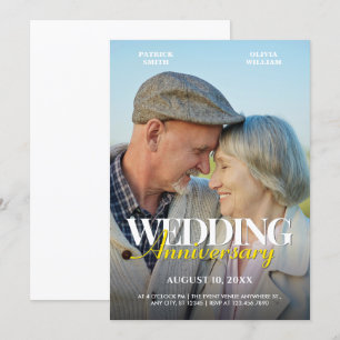 Convite Aniversário de casamento da foto romântica