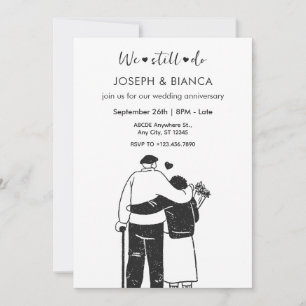 Convite Aniversário de casamento da ilustração do casal ma