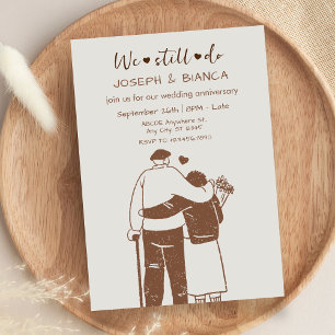 Convite Aniversário de casamento da ilustração do casal ma