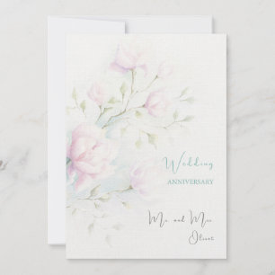 Convite Aniversário de Casamento da Magnolia Rosa