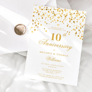 Convite Aniversário de Casamento de 10 anos com Caligrafia