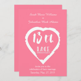 Convite aniversário de casamento de 13 anos tradicional re