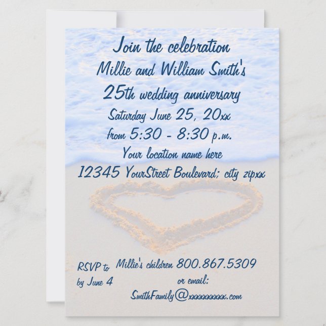 Convite Aniversário de Casamento de 25 (Frente)