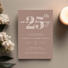 Convite Aniversário de casamento de 25 anos em roteiro beg