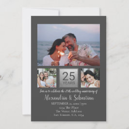 Convite Aniversário de Casamento de 25 Anos Personalizado 