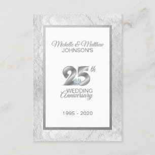 Convite Aniversário de Casamento de 25 Silver Personalizad