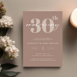 Convite Aniversário de casamento de 30 anos em roteiro beg