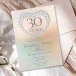 Convite Aniversário de Casamento de 30 de Cardíaco Bonito<br><div class="desc">Apresentando um belo coração de pérolas,  este convite de 30 de natação chic pode ser personalizado com sua informação especial de aniversário de pérolas em um fundo de pérolas. Projetado por Thisnotme©</div>