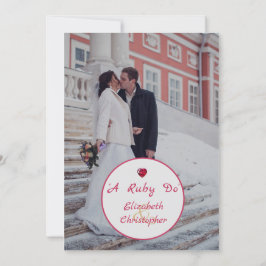 Convite Aniversário de Casamento de 40 Anos Foto Elegante 