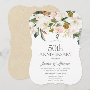 Convite Aniversário de Casamento de 50 anos com Rosa Flora