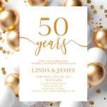 Convite Aniversário de Casamento de 50 anos de Champagne M<br><div class="desc">Este é um convite minimalista de champanhe White 50º aniversário de casamento!</div>