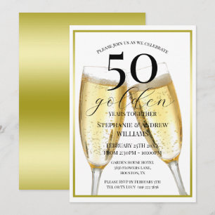 Convite Aniversário de Casamento de 50 Ouros
