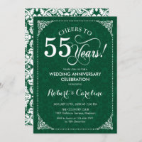 Aniversário de Casamento de 55 Anos em Verde Esmer