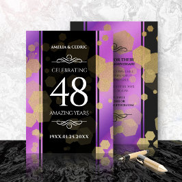 Convite Aniversário de Casamento de Ametist 48º Elegante