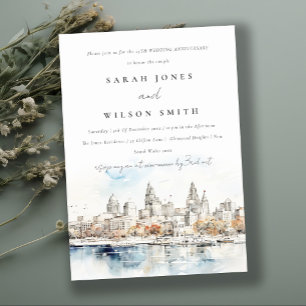 Convite Aniversário de Casamento de Aquarela de Kansas Mis