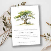 Aniversário de Casamento de Árvore de Oak Verde