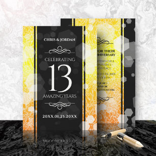 Convite Aniversário de Casamento de Citrina de 13 Elegant