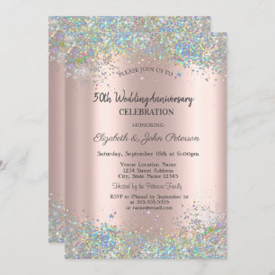 Convite Aniversário de Casamento de Confetti Colorido