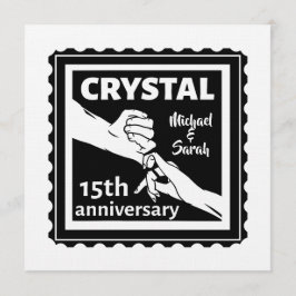 Convite Aniversário de casamento de Crystal 15 com mãos da