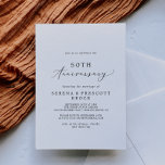 Convite Aniversário de Casamento de Delicate Calliographic<br><div class="desc">Este delicado convite para o aniversário de 50 anos de caligrafia é perfeito para uma festa de aniversário moderno. A design romântica minimalista apresenta uma magnífica e elegante tipografia negra num fundo branco com um aspecto simples e limpo.</div>