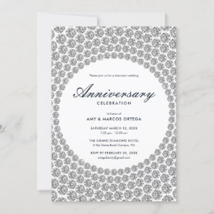 Convite Aniversário de Casamento de Diamante