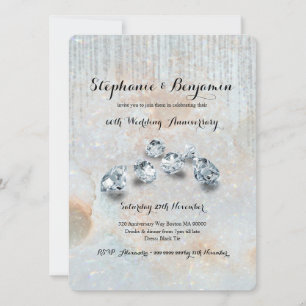 Convite Aniversário de Casamento de Diamante 60º Celestial
