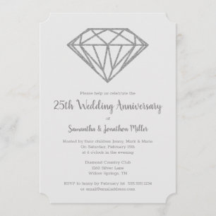 Convite Aniversário de Casamento de Diamante de 60 anos