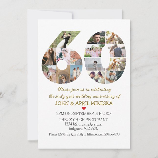 Convite Aniversário de Casamento de Fotos Personalizado Nú (Frente)