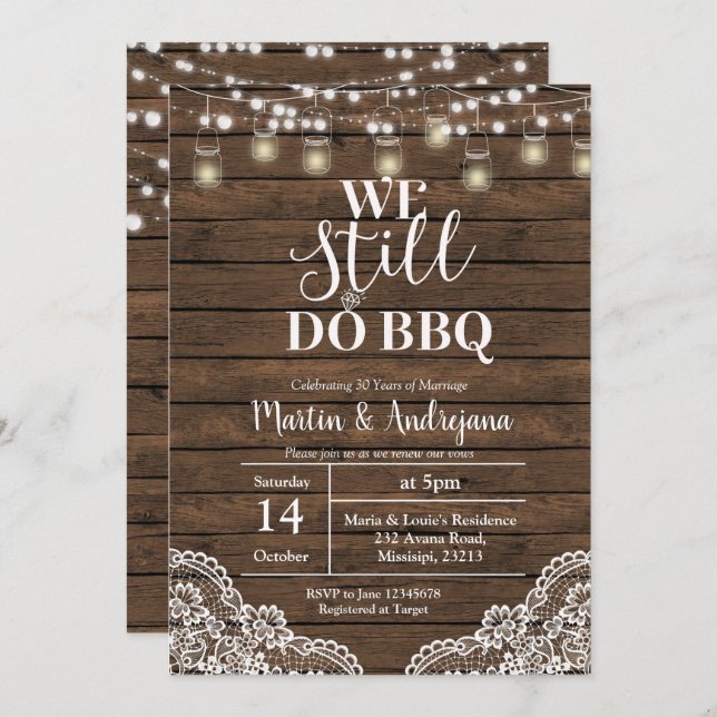 Convite Aniversário de Casamento de Lugar Ainda fazemos An (Frente/Verso)