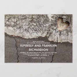 Convite Aniversário de Casamento de Madeira do Coração Cel