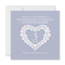 Aniversário de casamento de moonstone 3 anos festa