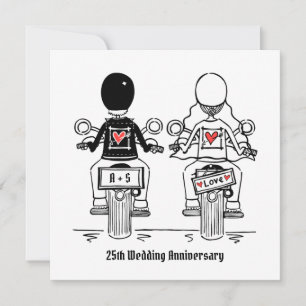 Convite Aniversário de Casamento de Motocicleta de Motoque