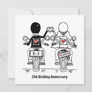 Convite Aniversário de Casamento de Motocicleta de Motoque