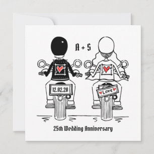 Convite Aniversário de Casamento de Motocicleta de Motoque