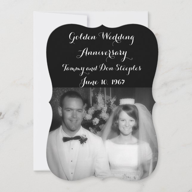 Convite Aniversário de Casamento de ouros (Frente)
