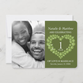 Convite Aniversário de casamento de primeiro ano Peridot f