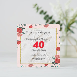 Convite Aniversário de Casamento de Rubi de 40 anos com Ti