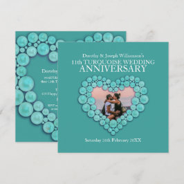 Convite Aniversário de casamento de turquesa 11 anos foto