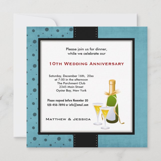 Convite Aniversário de Casamento de Verão (Frente)