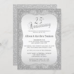 Convite Aniversário de Casamento do 25 Silver Glitter | DI<br><div class="desc">25 Silver Glitter Convites de festas de Aniversário de Casamento de Glitter prontos para você personalizar. Escolha entre vários tipos de papel e/ou forma diferentes para atender às suas necessidades. ✔ NOTA: APENAS MUDE AS ÁREAS MODELO NECESSÁRIAS! 😀 Se necessário, você pode remover o texto e começar a adicionar o...</div>