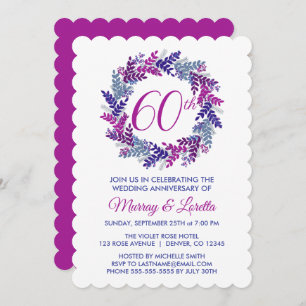 Convite Aniversário de Casamento do 60º Aniversário do Ele