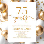 Convite Aniversário de Casamento do 75º Champagne Minimali<br><div class="desc">Este é um convite minimalista de champanhe White 75º aniversário de casamento!</div>