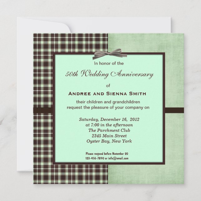 Convite Aniversário de Casamento do ChocoMint 50 (Frente)