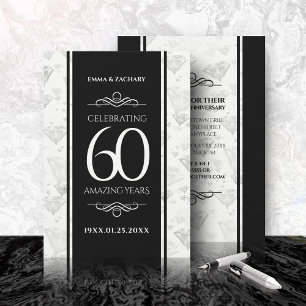 Convite Aniversário de Casamento do Elegante 60º Diamond