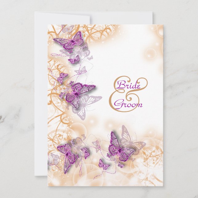 Convite Aniversário de casamento do noivado roxo (Frente)