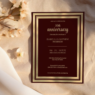 Convite Aniversário de Casamento do Ouro de Luxo 50