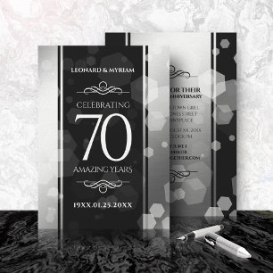 Convite Aniversário de Casamento do Platinum 70 Elegante