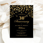 Convite Aniversário de Casamento Dourado e negro<br><div class="desc">Brinde a três décadas de amor persistente e lembranças queridas com nosso Elegante Convite de Casamento Negro e 30 - uma celebração eterno de sua jornada juntos. Feito com sofisticação e estilo, este convite apresenta um clássico fundo preto embelezado com sotaques de ouro, simbolizando a riqueza do seu vínculo duradouro....</div>