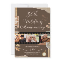 Aniversário de Casamento Floral do Elegante Brown 