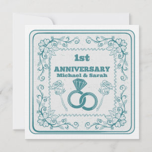 Convite Aniversário de casamento floral personalizável ano